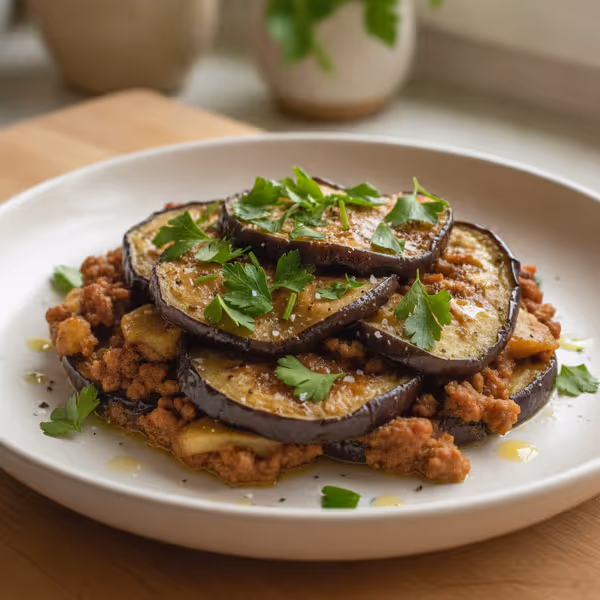 Auberginegratäng med köttfärs